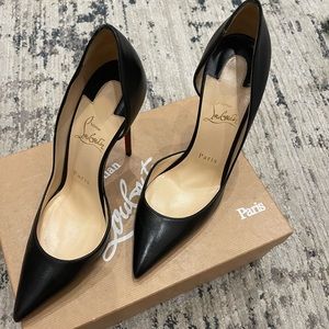 CHRISTIAN LOUBOUTIN Iriza Patent Open-Side Red Sole Pump